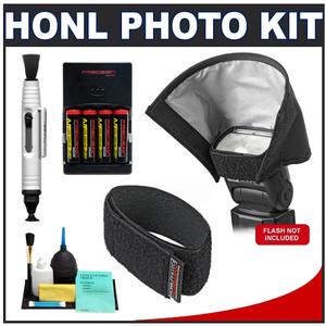 Honl Photo Professional 5" Speed Snoot / Reflector for Shoe Flashes for Photo Speed System with Honl Photo Speed Strap + 4 Batteries & Charger + Accessory  - Digital Cameras and Accessories - Hip Lens.com