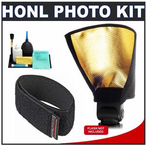 Honl Photo Professional 8" Speed Snoot / Reflector (Gold-Silver) with Honl Photo Speed Strap + Cleaning Kit - Digital Cameras and Accessories - Hip Lens.com