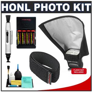 Honl Photo Professional 8" Speed Snoot / Reflector for Shoe Flashes for Photo Speed System with Honl Photo Speed Strap + 4 Batteries & Charger + Accessory  - Digital Cameras and Accessories - Hip Lens.com