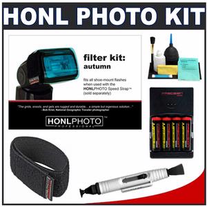 Honl Photo Autumn Color Correction Gel Filter Kit for Photo Speed System with Honl Photo Speed Strap + 4 Batteries & Charger + Accessory Kit - Digital Cameras and Accessories - Hip Lens.com