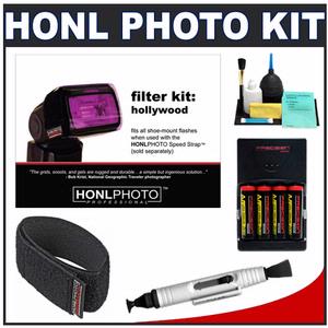 Honl Photo Hollywood Color Correction Gel Filter Kit for Photo Speed System with Honl Photo Speed Strap + 4 Batteries & Charger + Accessory Kit - Digital Cameras and Accessories - Hip Lens.com