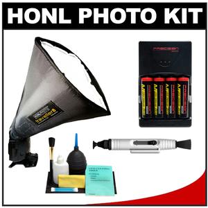 Honl Photo Traveller8 Softbox for Photo Speed System with 4 Batteries & Charger + Accessory Kit - Digital Cameras and Accessories - Hip Lens.com