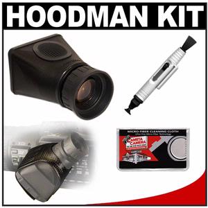 Hoodman HoodLoupe Glare Free LCD Viewing Loupe (up to 3 Inch Screen) with Hoodman Fideo Camcorder Mount Strap + Accessory Kit - Digital Cameras and Accessories - Hip Lens.com