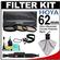Hoya 62mm (HMC UV / Circular Polarizer / Warm) 3 Introduction Filter Kit with Pouch with Lenspen + Spudz + Cleaning Kit