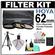 Hoya 62mm (HMC UV / Circular Polarizer / Warm) 3 Introduction Filter Kit with Pouch with Deluxe Photo/Video Tripod + Accessory Kit