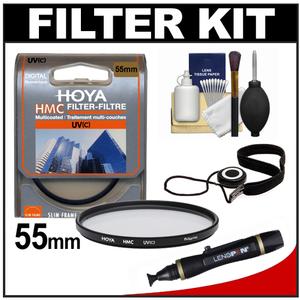 Hoya 55mm HMC UV Digital Multi-Coated Slim Frame Glass Filter with CapKeeper + Lens Cleaning Kit - Digital Cameras and Accessories - Hip Lens.com