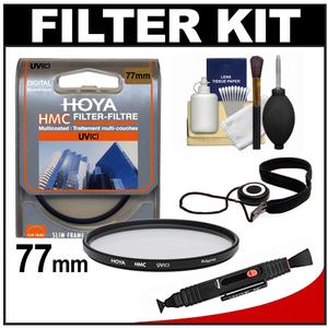 Hoya 77mm HMC UV Digital Multi-Coated Slim Frame Glass Filter with CapKeeper + Lens Cleaning Kit - Digital Cameras and Accessories - Hip Lens.com