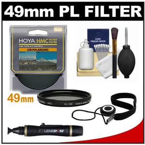 Hoya 49mm HMC Circular PL Polarizer Multi-Coated Glass Filter with CapKeeper + Lens Cleaning Kit - Digital Cameras and Accessories - Hip Lens.com