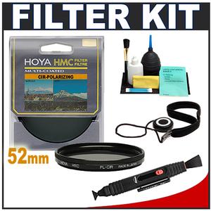 Hoya 52mm HMC Circular PL Polarizer Multi-Coated Glass Filter with CapKeeper + Lens Cleaning Kit - Digital Cameras and Accessories - Hip Lens.com