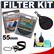 Hoya 55mm HMC (UV + Circular Polarizer) Multi-Coated Glass Filter Kit with Case + CapKeeper + Lens Cleaning Kit