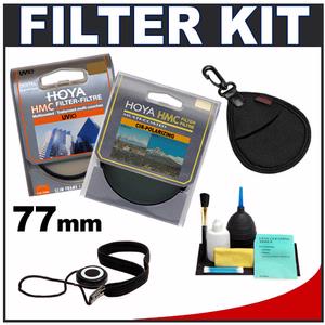 Hoya 77mm HMC (UV + Circular Polarizer) Multi-Coated Glass Filter Kit with Case + CapKeeper + Lens Cleaning Kit - Digital Cameras and Accessories - Hip Lens.com