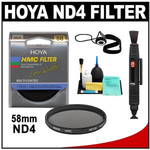 Hoya 58mm HMC Neutral Density ND4 Multi-Coated Glass Filter with Capkeeper + Lens Cleaning Kit - Digital Cameras and Accessories - Hip Lens.com