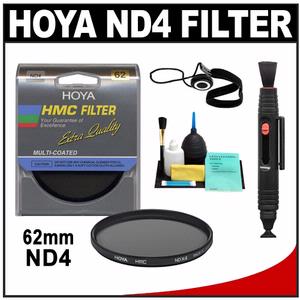 Hoya 62mm HMC Neutral Density ND4 Multi-Coated Glass Filter with Capkeeper + Lens Cleaning Kit - Digital Cameras and Accessories - Hip Lens.com
