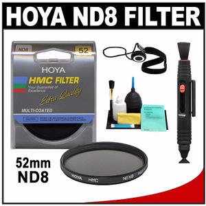 Hoya 52mm HMC Neutral Density ND8 Multi-Coated Glass Filter with Capkeeper + Lens Cleaning Kit - Digital Cameras and Accessories - Hip Lens.com