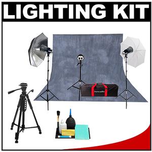 Interfit INT115 SXT3200 Three Head Kit - 3 Heads  Lamps & Stands  2 Umbrellas  Background Also Includes Training DVD & Kit Bag - Digital Cameras and Accessories - Hip Lens.com