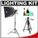 Interfit INT185 Stellar X 500 Watt Tungsten Photo Flood Single Head Kit with Softbox, Stand & Lamp + Tripod + Accessory Cleaning Kit