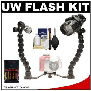Intova ISS 4000 Underwater Slave Flash & Mini LED Torch with Flex Arms + Mounting Brackets + Batteries & Charger + Cleaning Kit - Digital Cameras and Accessories - Hip Lens.com
