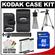 Kodak Gear Digital Leather Case/Memory Wallet/Mini Tripod Kit (70646) with 8GB Card + KLIC-7004 Battery for Kodak + 50