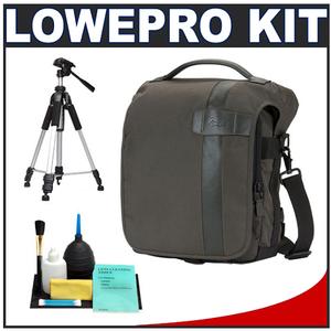 Lowepro Classified 160 AW Digital SLR Camera Bag/Case (Sepia) with Deluxe Photo/Video Tripod + Accessory Kit - Digital Cameras and Accessories - Hip Lens.com