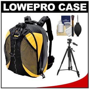 Lowepro DryZone 200 Waterproof Digital SLR Camera Backpack Case (Black/Yellow) with Deluxe Photo/Video Tripod + Accessory Kit - Digital Cameras and Accessories - Hip Lens.com