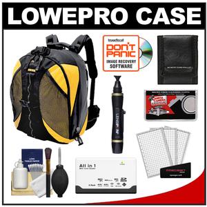 Lowepro DryZone 200 Waterproof Digital SLR Camera Backpack Case (Black/Yellow) with Reader + Cleaning Kit + LCD Protectors + Accessory Kit - Digital Cameras and Accessories - Hip Lens.com