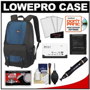 Lowepro Fastpack 200 Digital SLR Camera Backpack Case (Arctic Blue) with Reader + Cleaning Kit + LCD Protectors + Accessory Kit - Digital Cameras and Accessories - Hip Lens.com