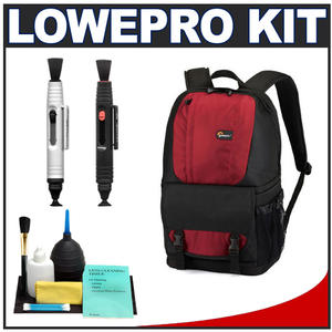 Lowepro Fastpack 200 Digtal SLR Camera Backpack Case (Red) with Complete Cleaning Kit - Digital Cameras and Accessories - Hip Lens.com