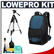 Lowepro Fastpack 350 Digital SLR Camera Backpack Case (Arctic Blue) with Deluxe Photo/Video Tripod + Accessory Kit