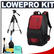 Lowepro Fastpack 350 Digital SLR Camera Backpack Case (Red) with Deluxe Photo/Video Tripod + Accessory Kit