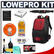 Lowepro Fastpack 350 Digital SLR Camera Backpack Case (Red) with Reader + Cleaning Kit + LCD Protectors + Accessory Kit