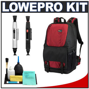 Lowepro Fastpack 350 Digital SLR Camera Backpack Case (Red) with Complete Cleaning Kit - Digital Cameras and Accessories - Hip Lens.com