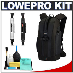 Lowepro Flipside 200 Digital SLR Camera Backpack Case (Black) with Complete Cleaning Kit - Digital Cameras and Accessories - Hip Lens.com