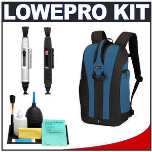 Lowepro Flipside 300 Digital SLR Camera Backpack Case (Arctic Blue) with Complete Cleaning Kit - Digital Cameras and Accessories - Hip Lens.com