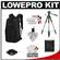 Lowepro Flipside 300 Digital SLR Camera Backpack Case (Black) with Deluxe Photo/Video Tripod + Canon Cleaning Kit