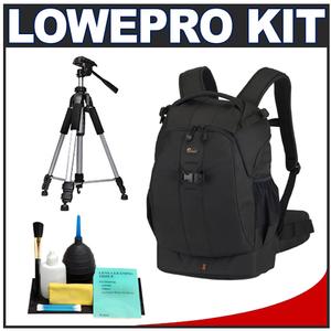 Lowepro Flipside 400 AW Digital SLR Camera Backpack Case (Black) with Deluxe Photo/Video Tripod + Accessory Kit - Digital Cameras and Accessories - Hip Lens.com