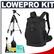 Lowepro Flipside 400 AW Digital SLR Camera Backpack Case (Black) with Deluxe Photo/Video Tripod + Accessory Kit