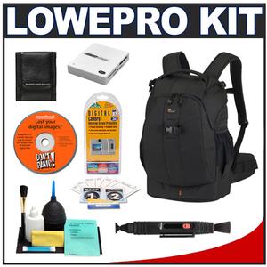 Lowepro Flipside 400 AW Digital SLR Camera Backpack Case (Black) with Reader + Cleaning Kit + LCD Protectors + Accessory Kit - Digital Cameras and Accessories - Hip Lens.com