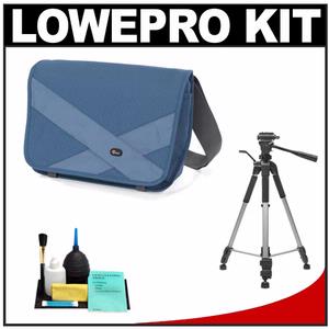 Lowepro Exchange Messenger Digital SLR Photo/Video Camera Bag/Case (Sea Blue) with Deluxe Photo/Video Tripod + Accessory Kit - Digital Cameras and Accessories - Hip Lens.com