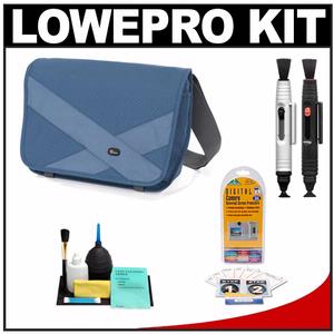 Lowepro Exchange Messenger Digital SLR Photo/Video Camera Bag/Case (Sea Blue) with LCD Protectors + Cleaning Accessory Kit - Digital Cameras and Accessories - Hip Lens.com