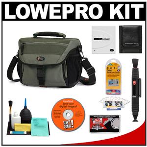 Lowepro Nova 180 AW Digital SLR Camera Bag/Case (Chestnut Brown) with Reader + Cleaning Kit + LCD Protectors + Accessory Kit - Digital Cameras and Accessories - Hip Lens.com