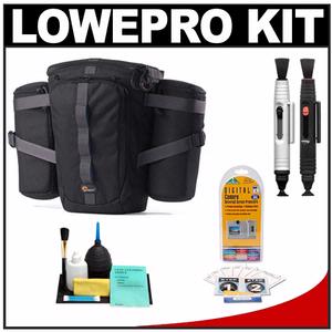 Lowepro Outback 200 Digital SLR Camera Beltpack Bag/Case (Black) with LCD Protectors + Cleaning Accessory Kit - Digital Cameras and Accessories - Hip Lens.com
