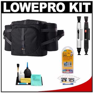 Lowepro Outback 300 AW Digital SLR Camera Beltpack Bag/Case (Black) with LCD Protectors + Cleaning Accessory Kit - Digital Cameras and Accessories - Hip Lens.com