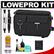 Lowepro Photo Runner 100 Digital SLR Camera Case (Black) with LCD Protectors + Cleaning Accessory Kit