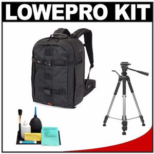 Lowepro Pro Runner 450 AW Digital SLR Camera Backpack Case (Black) with Deluxe Photo/Video Tripod + Accessory Kit - Digital Cameras and Accessories - Hip Lens.com