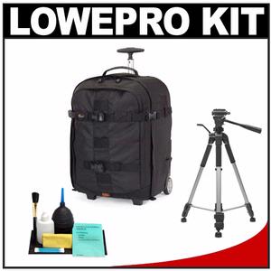 Lowepro Pro Runner x450 AW Digital SLR Camera Backpack Case with Wheels (Black) with Deluxe Photo/Video Tripod + Accessory Kit - Digital Cameras and Accessories - Hip Lens.com