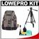 Lowepro Pro Trekker 400 AW Digital SLR Camera Backpack Case (Black/Mica) with Deluxe Photo/Video Tripod + Accessory Kit