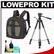 Lowepro Pro Runner 200 AW Digital SLR Camera Backpack Case (Black/Pine Green) with Deluxe Photo/Video Tripod + Accessory Kit