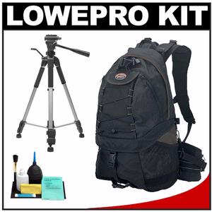 Lowepro Rover AW II Digital SLR Camera Backpack Case (Gray) with Deluxe Photo/Video Tripod + Accessory Kit - Digital Cameras and Accessories - Hip Lens.com