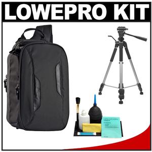 Lowepro Classified Sling 180 AW Digital SLR Camera Backpack Case (Black) with Deluxe Photo/Video Tripod + Accessory Kit - Digital Cameras and Accessories - Hip Lens.com