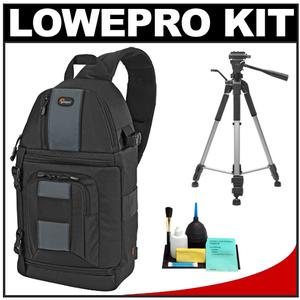 Lowepro Slingshot 202 AW Digital SLR Camera Backpack Case (Black) with Tripod + Accessory Kit - Digital Cameras and Accessories - Hip Lens.com